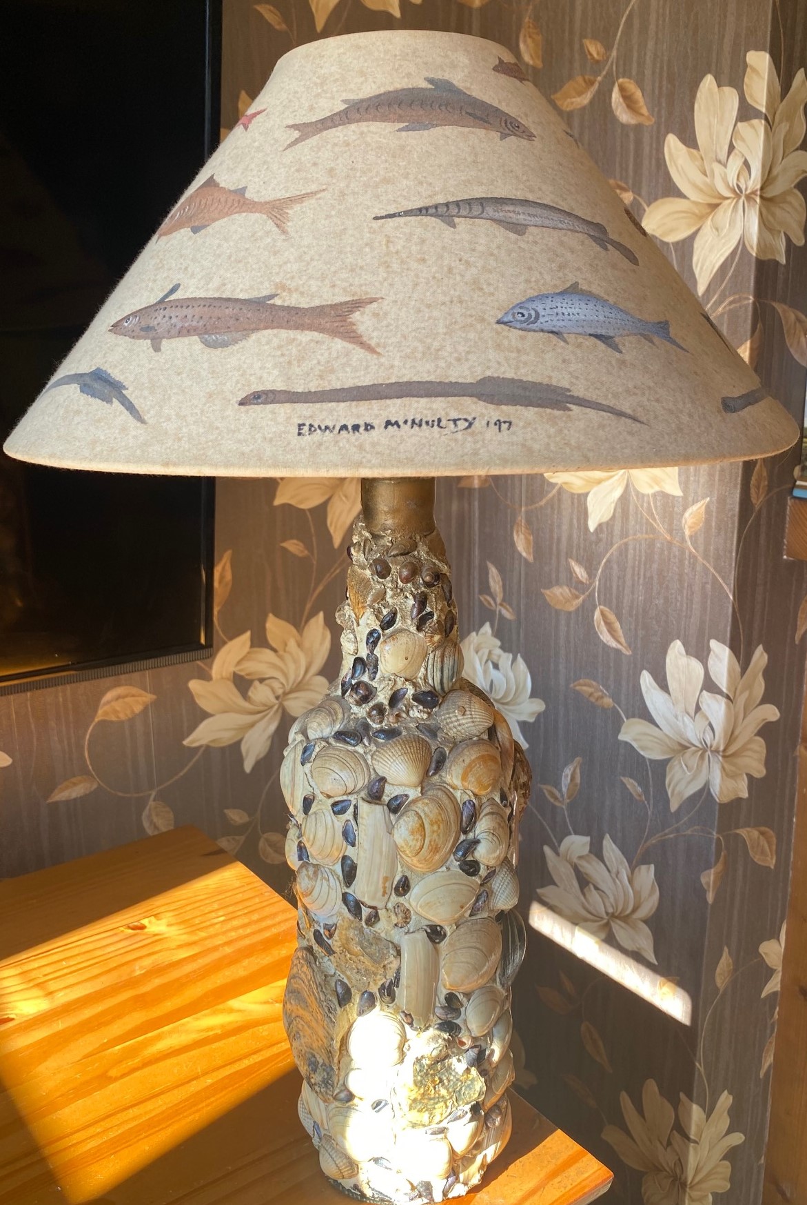 By the Seashell, Lamp with Handpainted Shade