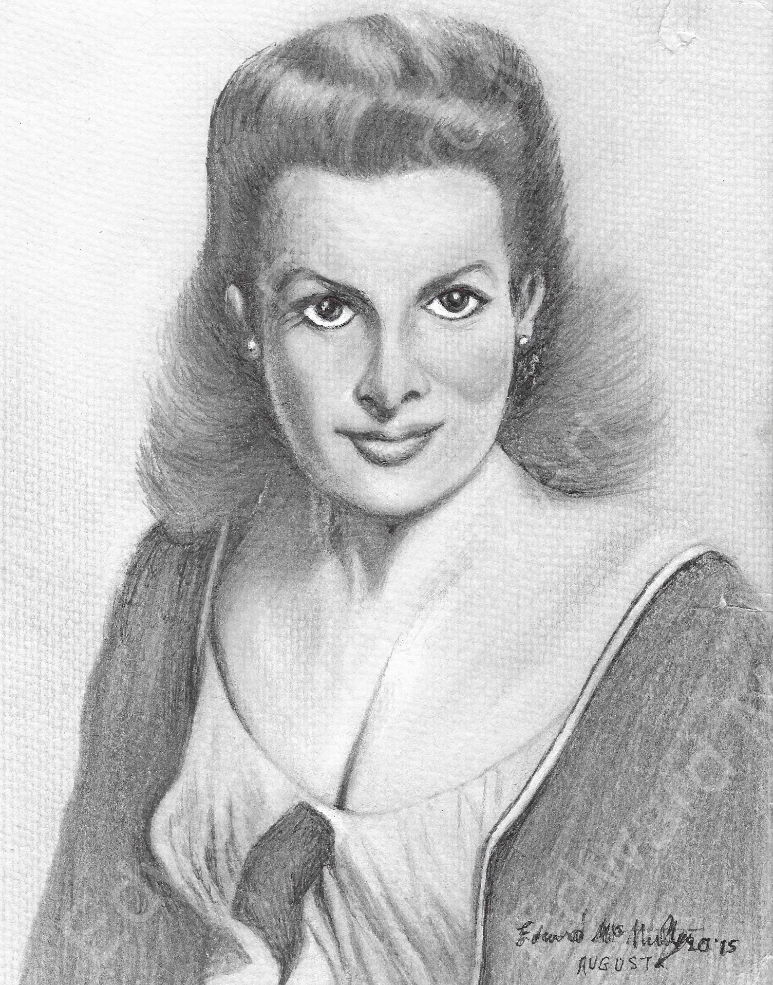 Pencil Portrait, Maureen O'Hara 