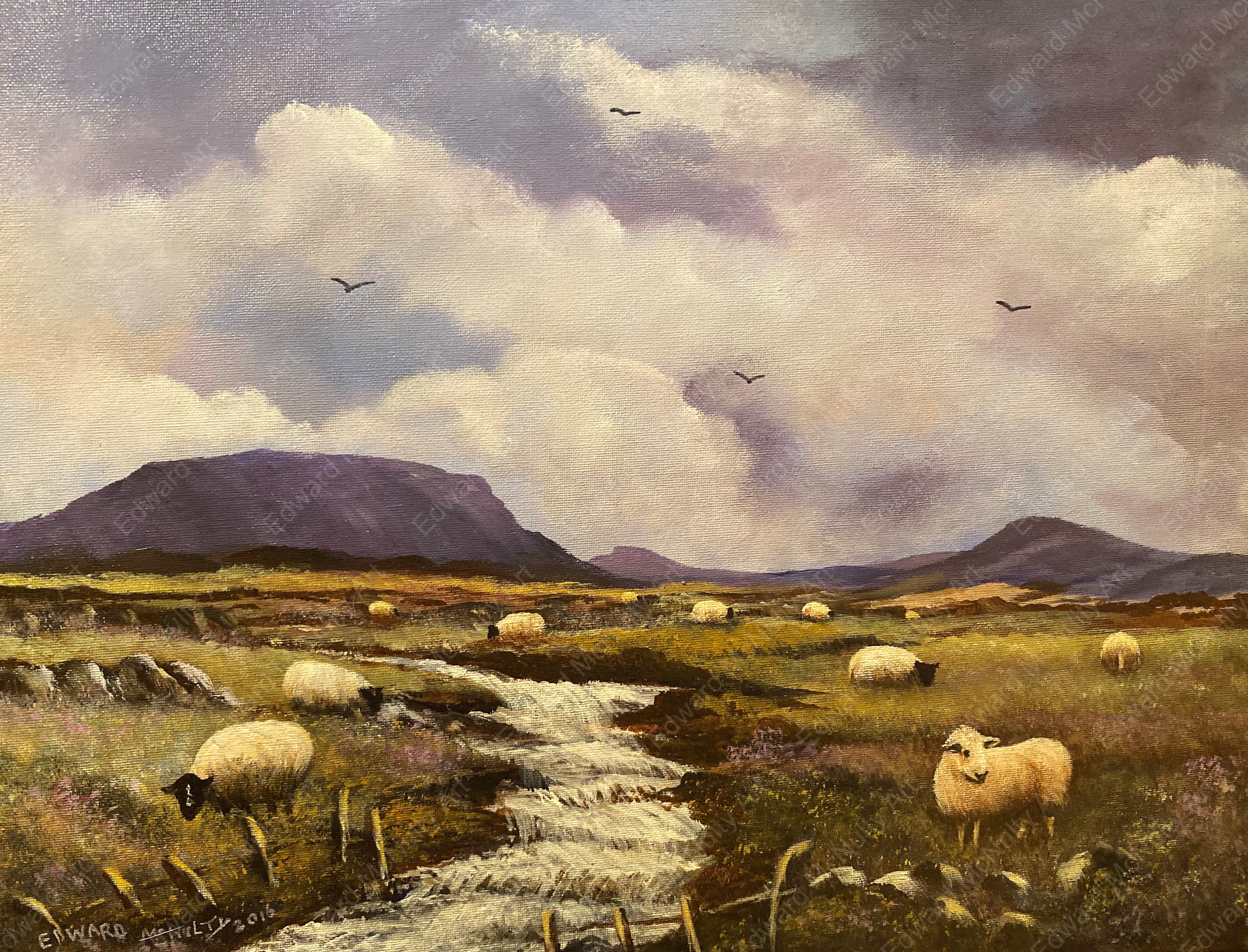 The Flock at a Rushing Stream, Co. Donegal